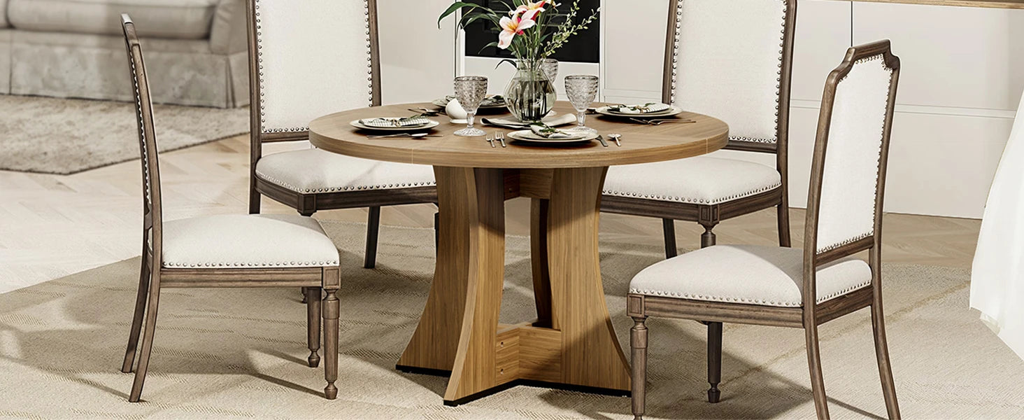 Round Dining Table Kitchen Table People Wooden Marble IN USA.