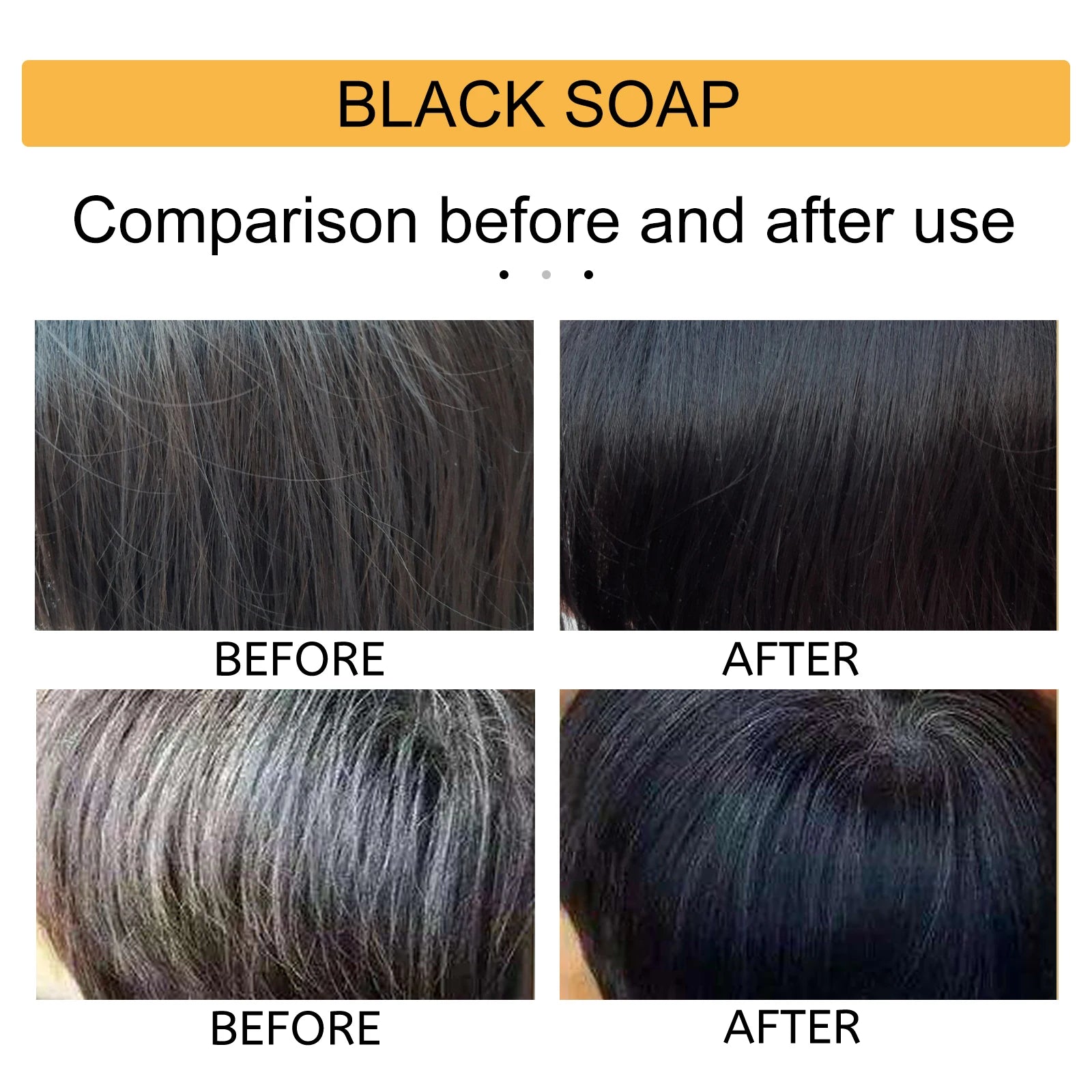 High Quality Black Soap Restores Hair Natural Color in USA