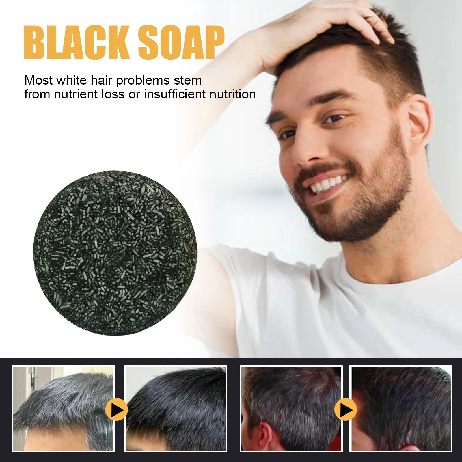 High Quality Black Soap Restores Hair Natural Color in USA