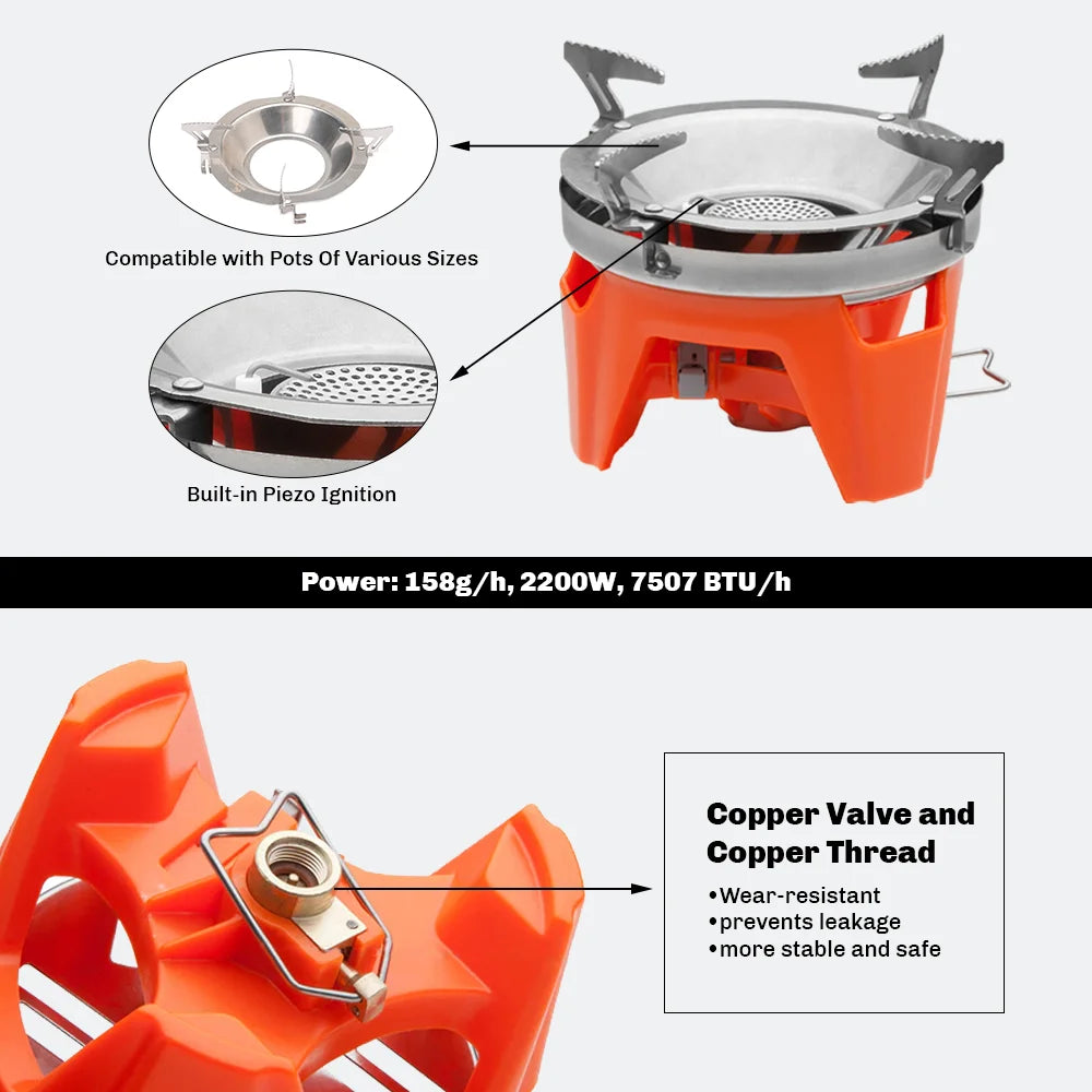 Outdoor Gas Stove Burner Tourist Portable Cooking System IN USA.