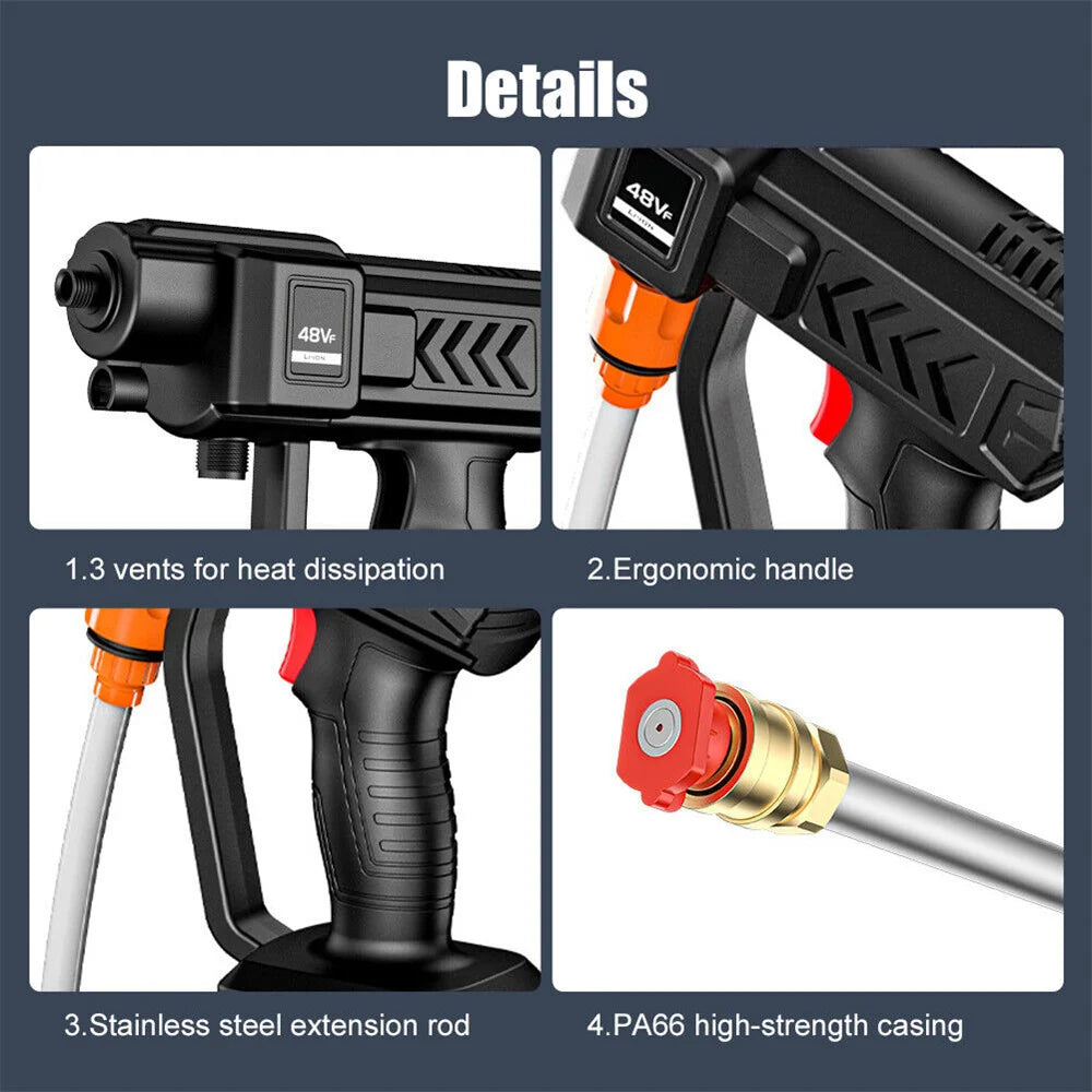 Portable Cordless 48V High Pressure Car Wash Washer Gun Foam Generator