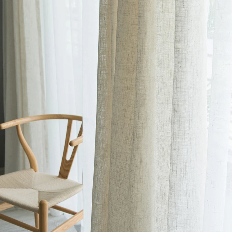 Modern Japanese style linen curtain Thicken sheer curtains IN USA.