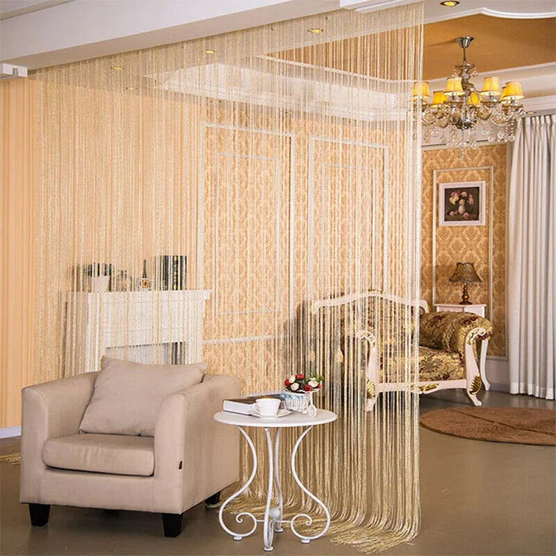 New Shiny Tassel Silver Line String Curtain Valance Living Room in USA