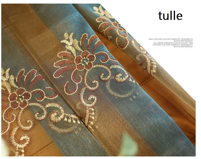 Gold Gilded Embroidered Hollowed Out Velvet Curtains in USA