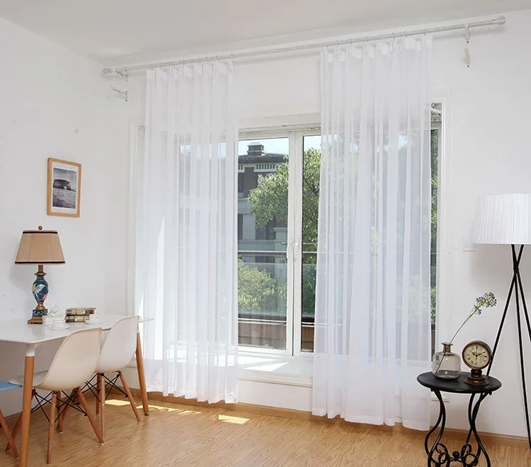 Mordern Simple Sheer Window Curtains Tulle Modern Voile Curtain IN USA.