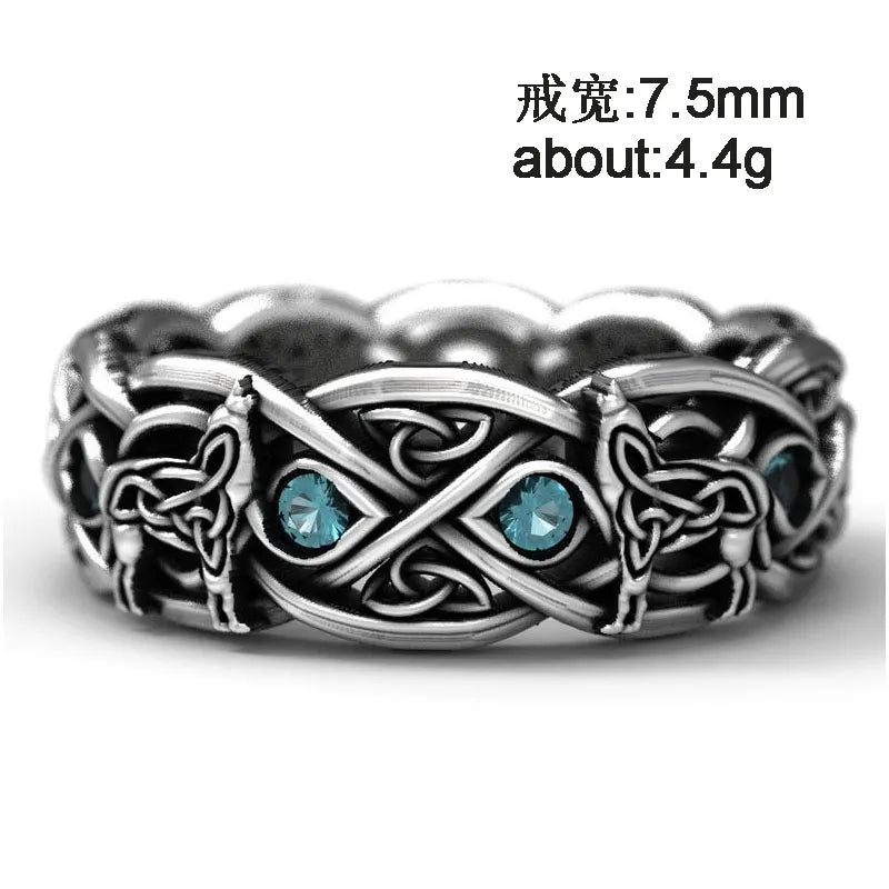 Huitan Viking Nordic Mythology Giant Wolf Men Ring in USA