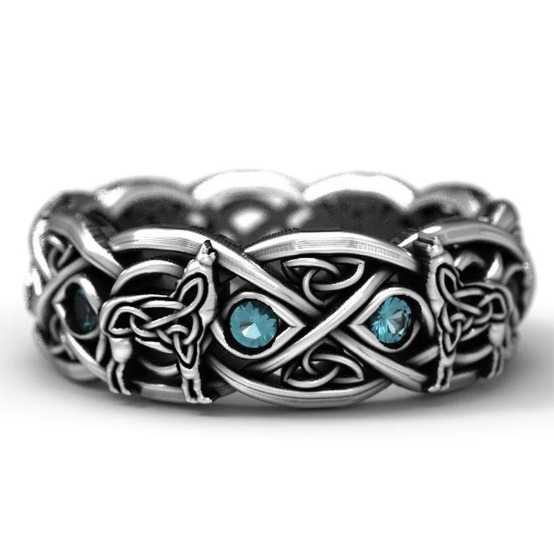 Huitan Viking Nordic Mythology Giant Wolf Men Ring in USA