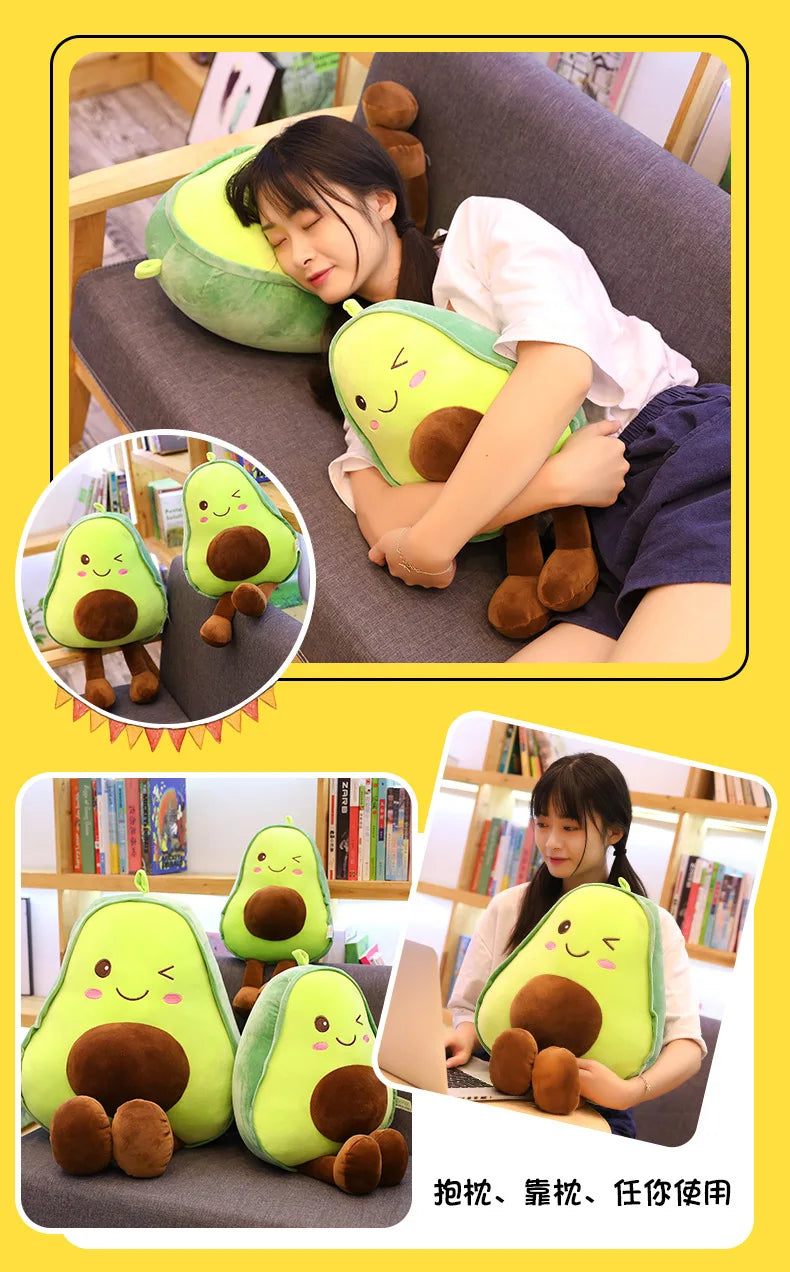 Cute Avocado Stuffed Plush Pillow Toys Kids Filled in USA