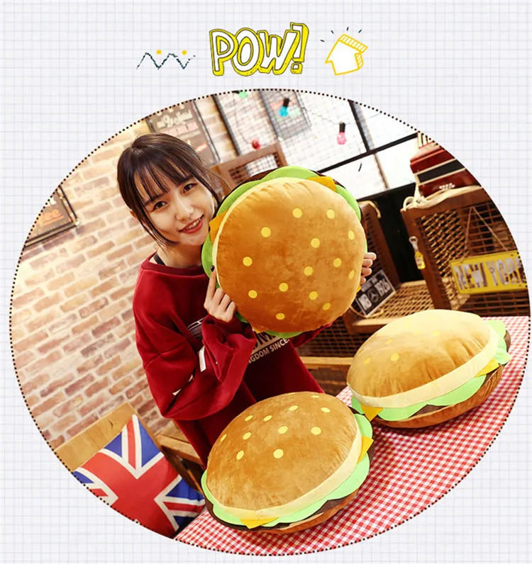 New creative burger plush toy soft padded in USA