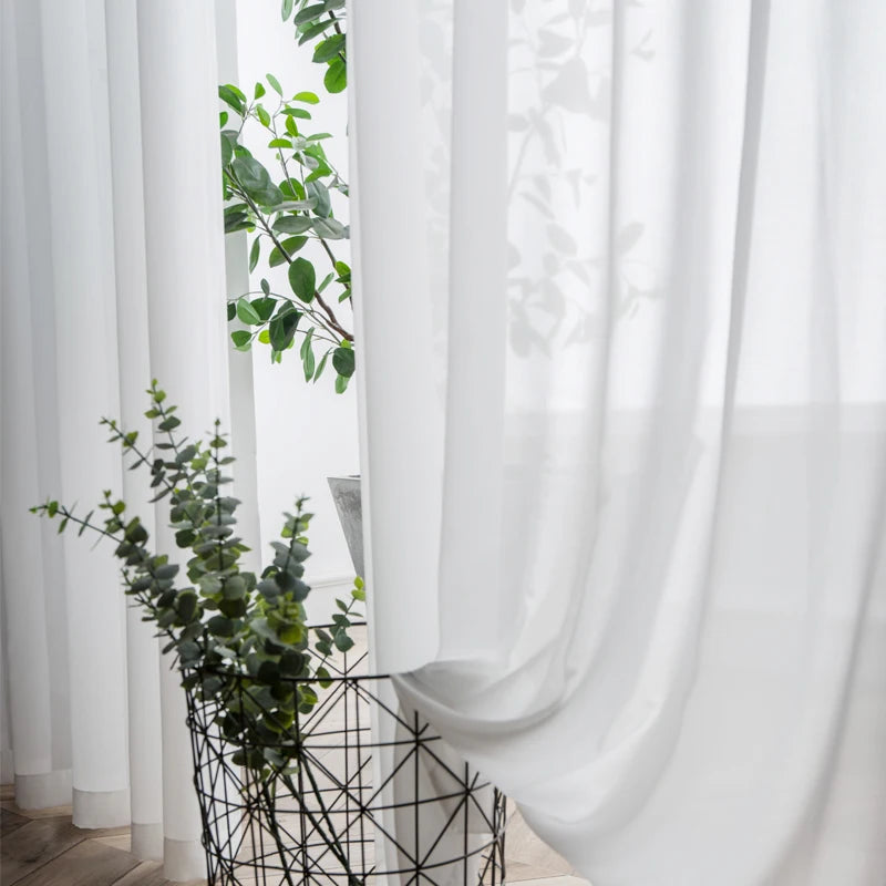 S Fold Wavy Curtains Super Soft Snow Pure White Window IN USA.