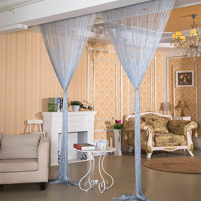 New Shiny Tassel Silver Line String Curtain Valance Living Room in USA