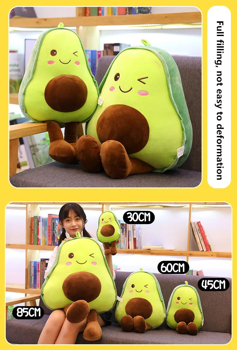 Cute Avocado Stuffed Plush Pillow Toys Kids Filled in USA