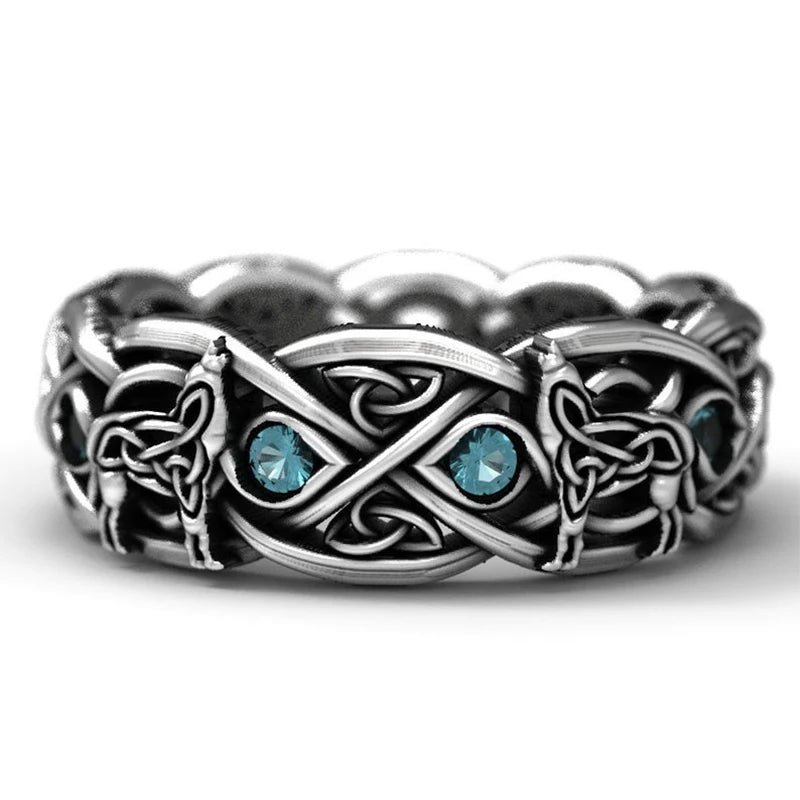 Huitan Viking Nordic Mythology Giant Wolf Men Ring in USA