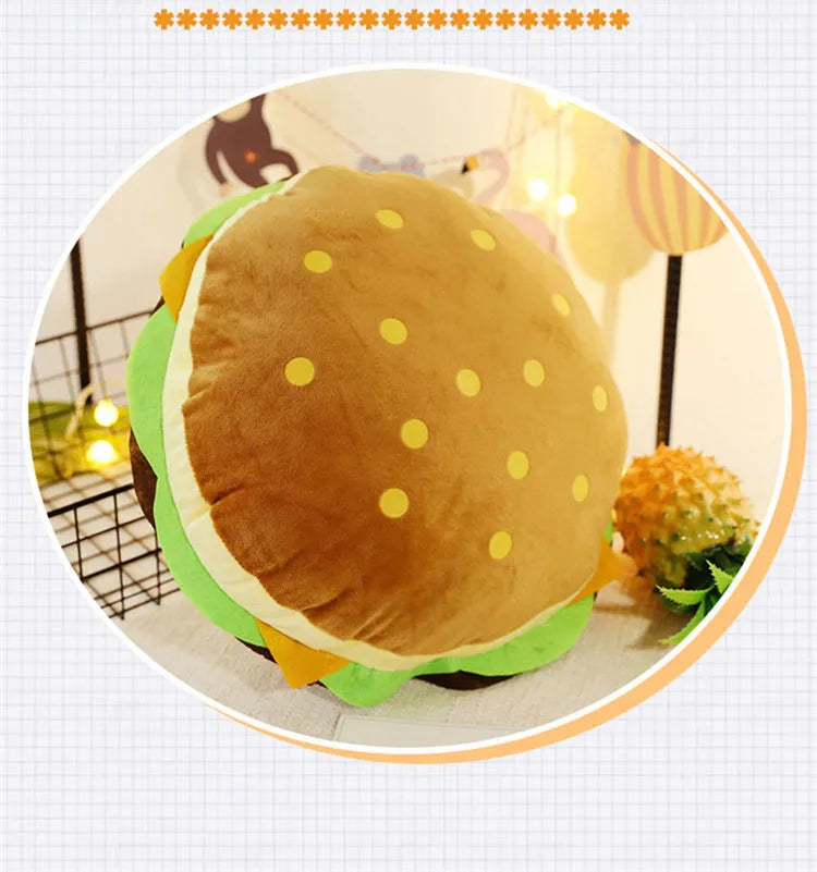 New creative burger plush toy soft padded in USA