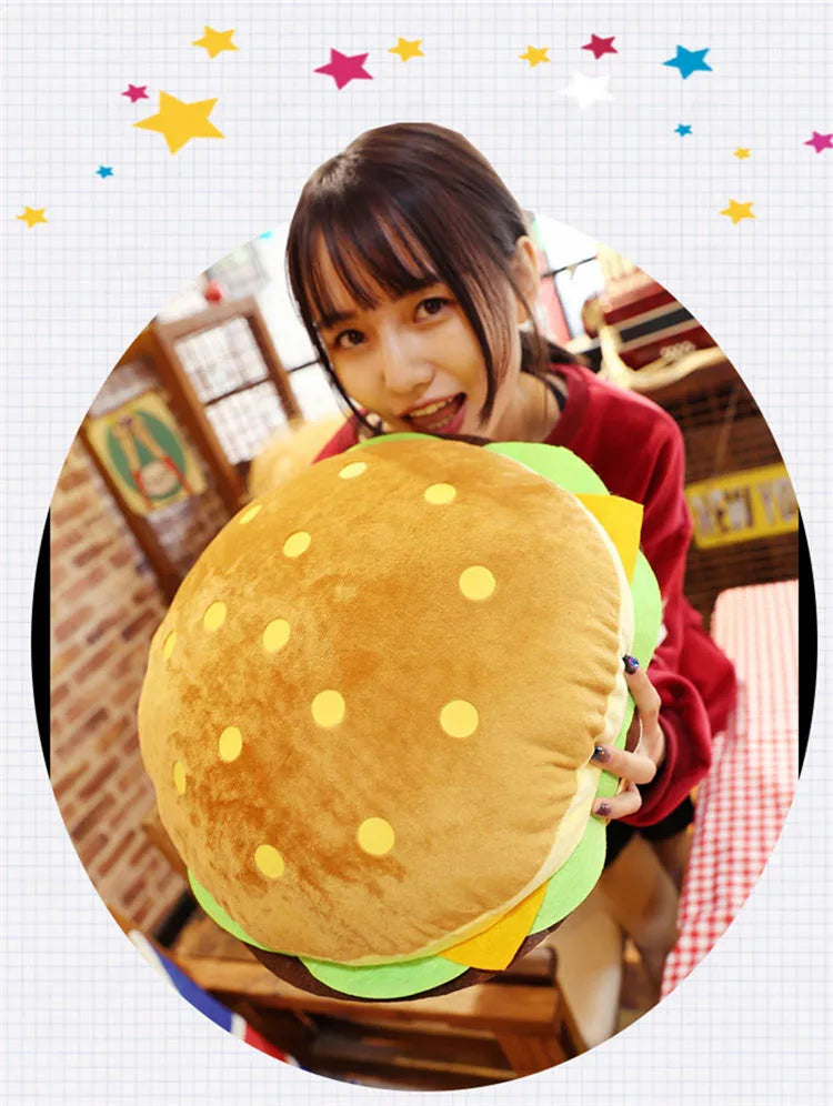 New creative burger plush toy soft padded in USA