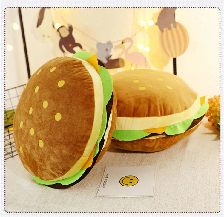 New creative burger plush toy soft padded in USA