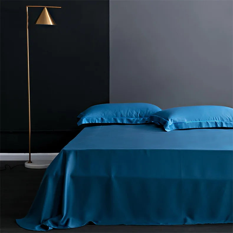 Natural Mulberry Silk Flat Sheet Solid Color Bed Sheet