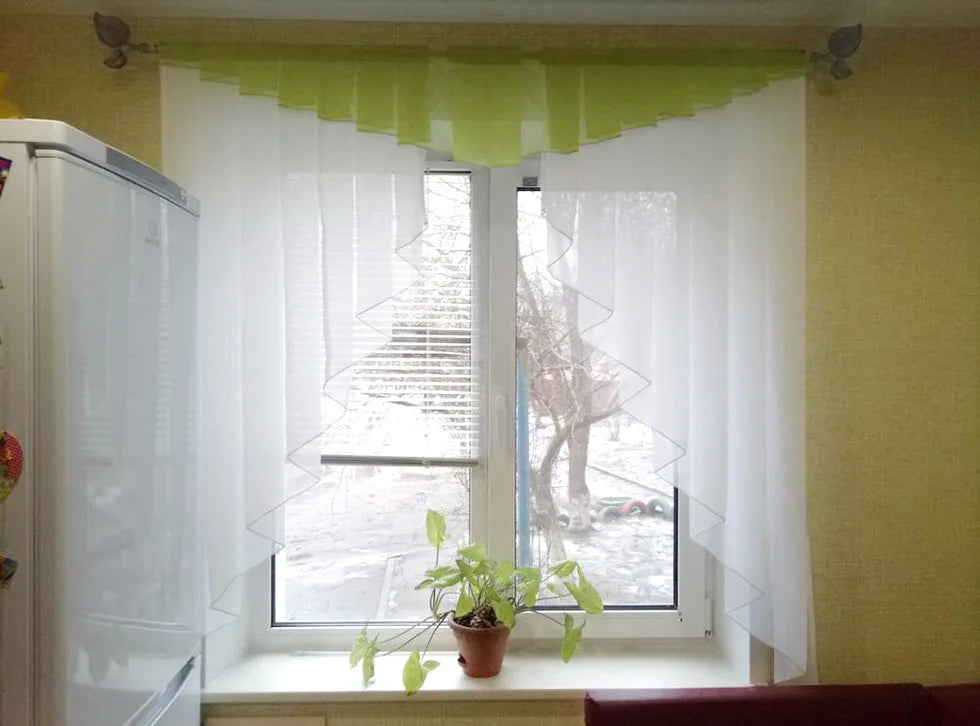 Junwell Polyester Sheer Fashion Pleated Roman Kitchen Curtain in USA