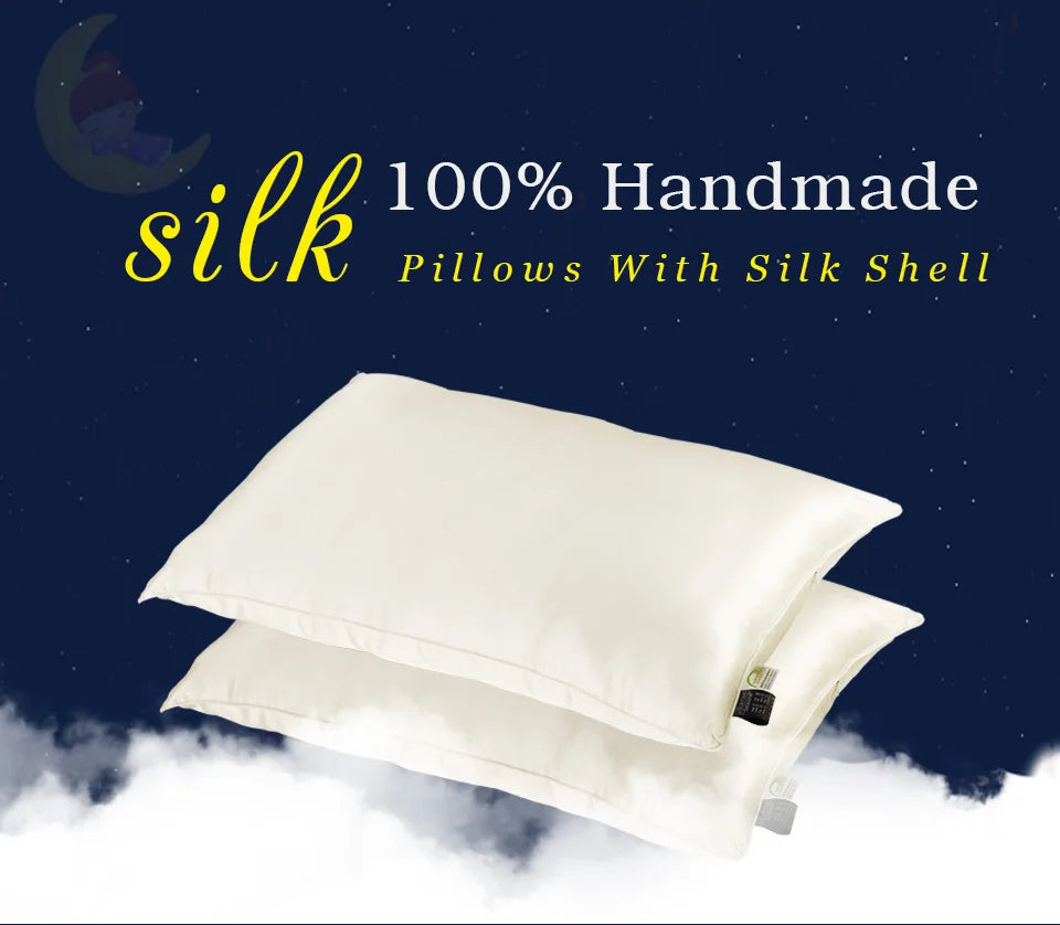 LILYSILK 100 Silk Filled Pillow Silk Shell Pure Natural Filling