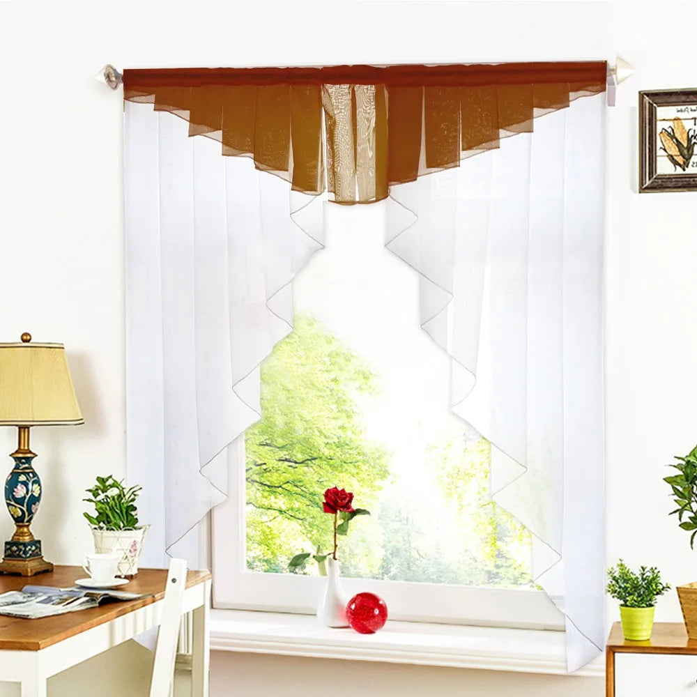 Junwell Polyester Sheer Fashion Pleated Roman Kitchen Curtain in USA