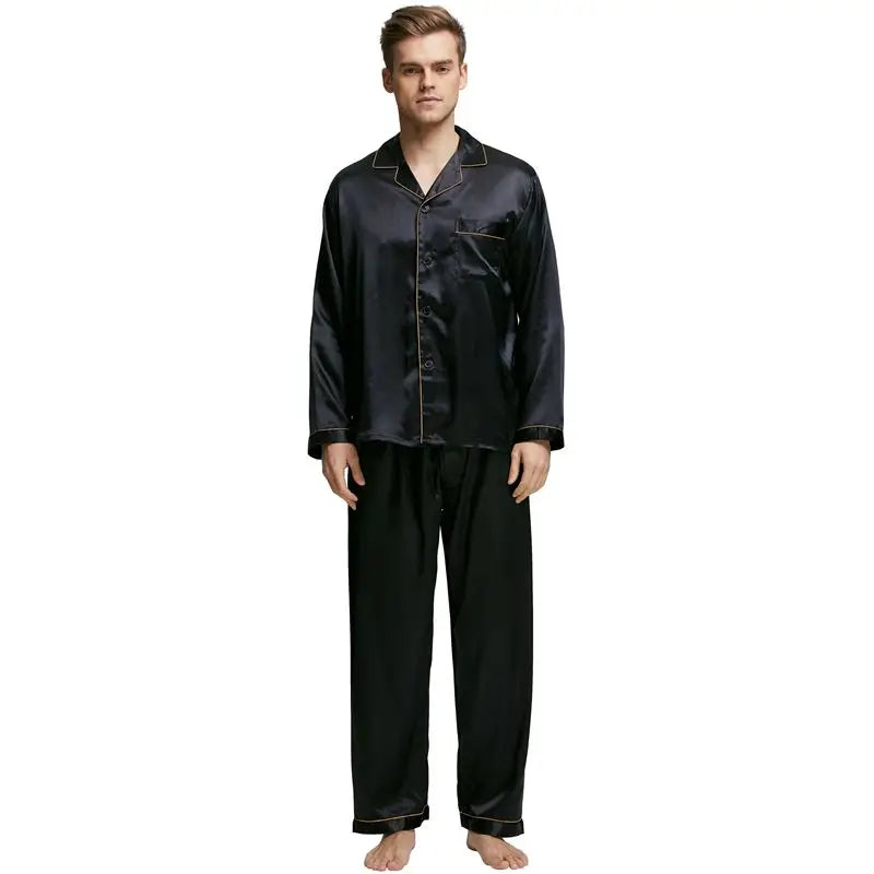 Tony&Candice Men's Satin Silk Pajama Set Men Pajamas Silk in USA