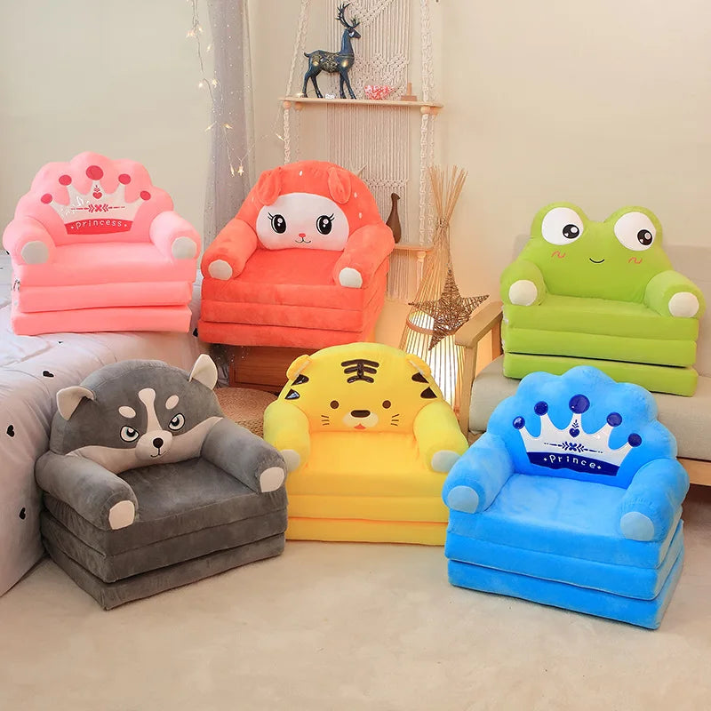 Support Seat Plush Soft Stuffed Animals Fold Sofa Infant Learning To S