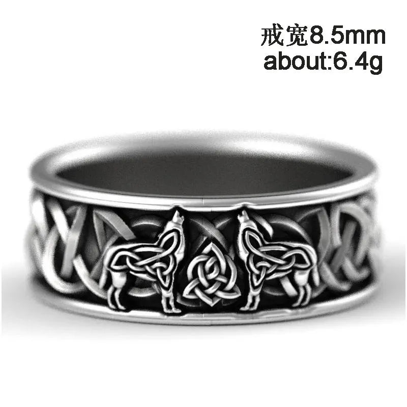 Huitan Viking Nordic Mythology Giant Wolf Men Ring in USA