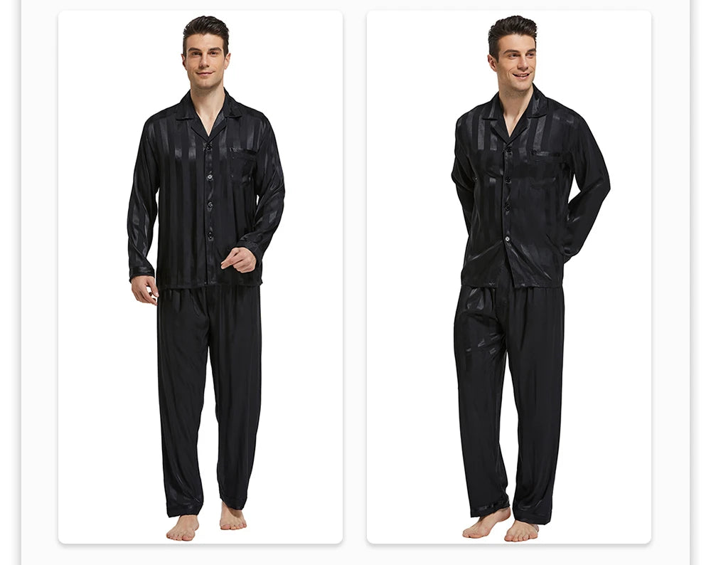 Tony&Candice Men's Satin Silk Pajama Set Men Pajamas Silk in USA