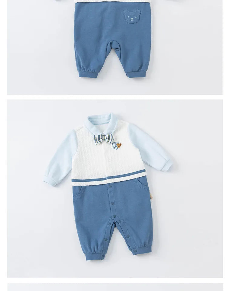 boys fashion bow cartoon jumpsuits infant toddler clothes in USA