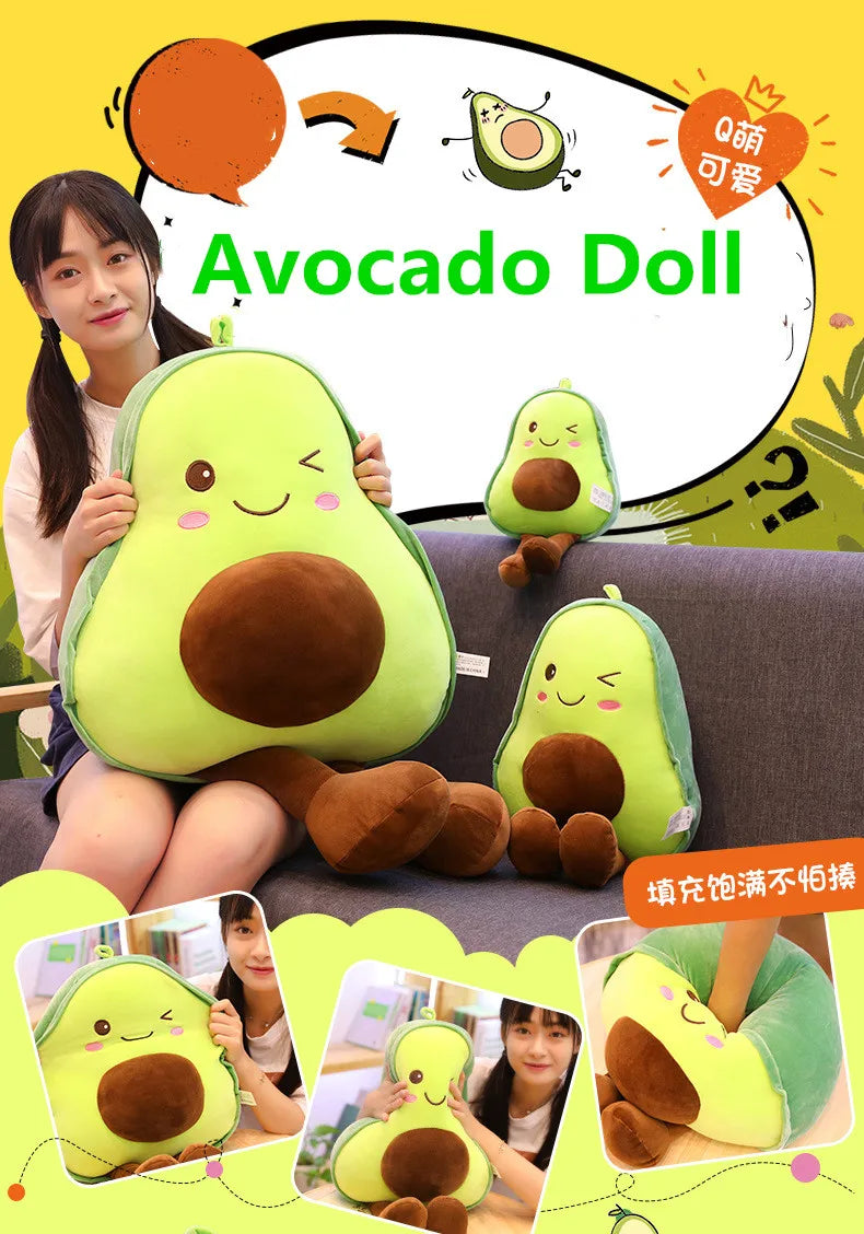 Cute Avocado Stuffed Plush Pillow Toys Kids Filled in USA