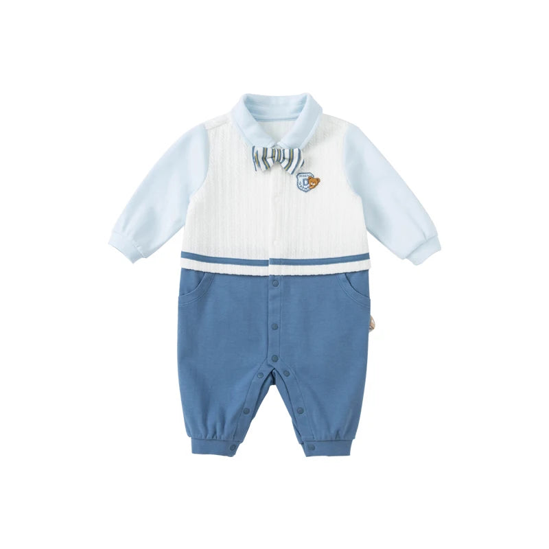 boys fashion bow cartoon jumpsuits infant toddler clothes in USA