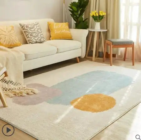 Modern Simple Nordic Home Flocking Carpet Geometric Floor Mats in USA.