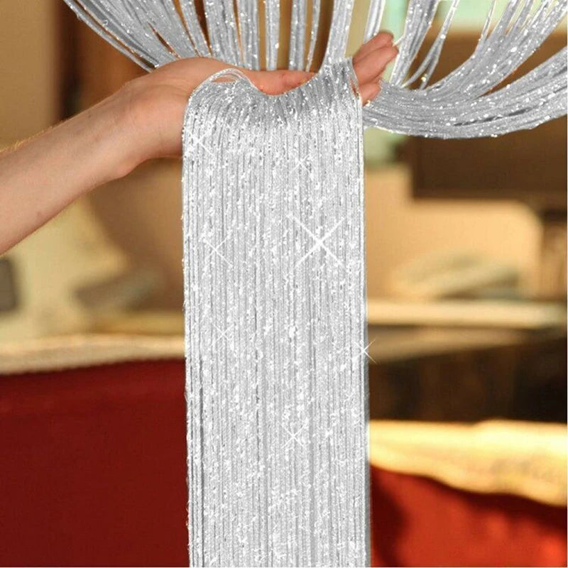 String Curtain Shiny Tassel Line Curtains Window Door in USA