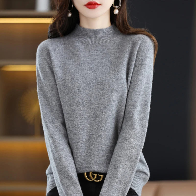 Pure Wool Half-neck Pullover In Autumn And Winter New Cashmere in USA