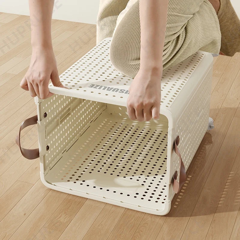 Foldable Laundry Basket hamper casters Washing Clothes in USA