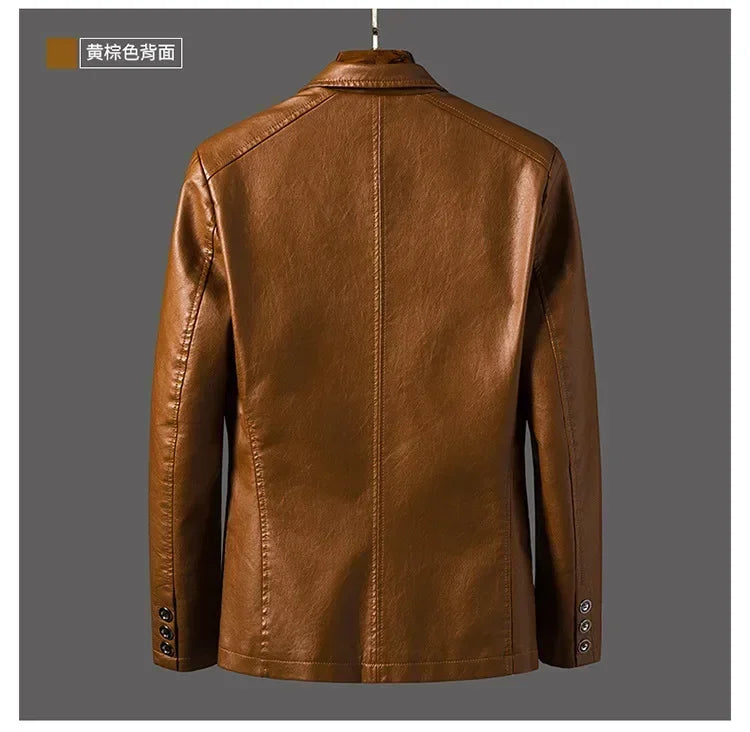 Spring Autumn Biker Leather Men's Jacket Leather IN USA.