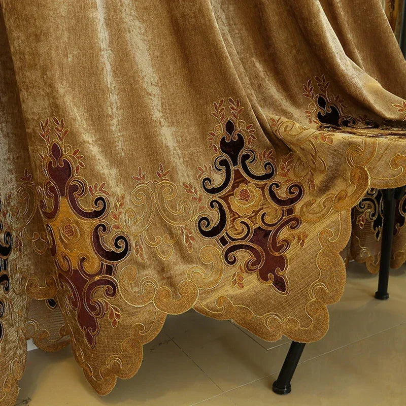 European Luxury Embroidered Curtains Living Room Curtains in USA