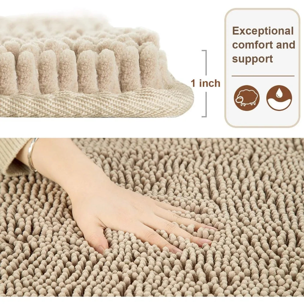 Bath Mat Luxury Bathroom Rug Shaggy Inch, Washable Slip Bath