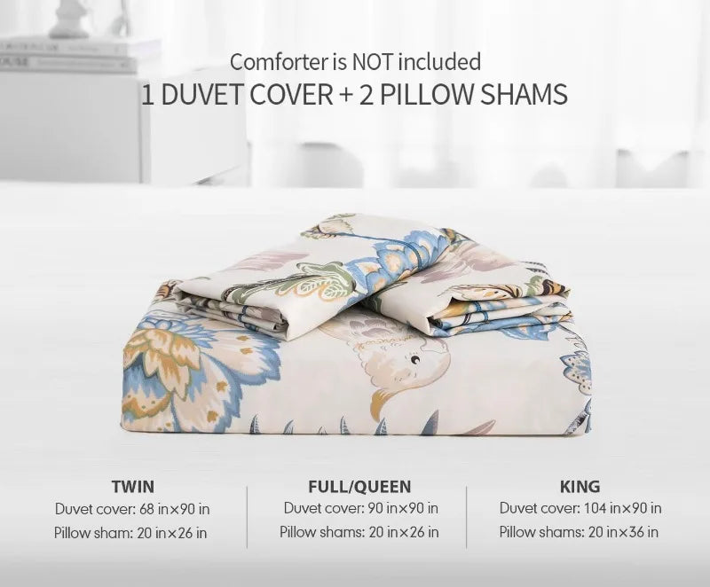 Duvet Cover, Thread Count Cotton Printed Luxury Floral Comforter