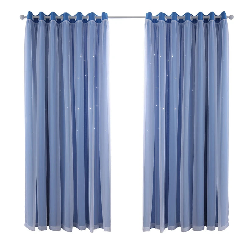 Blue Pink Blackout Kids Curtains for Bedroom Star Curtains in USA