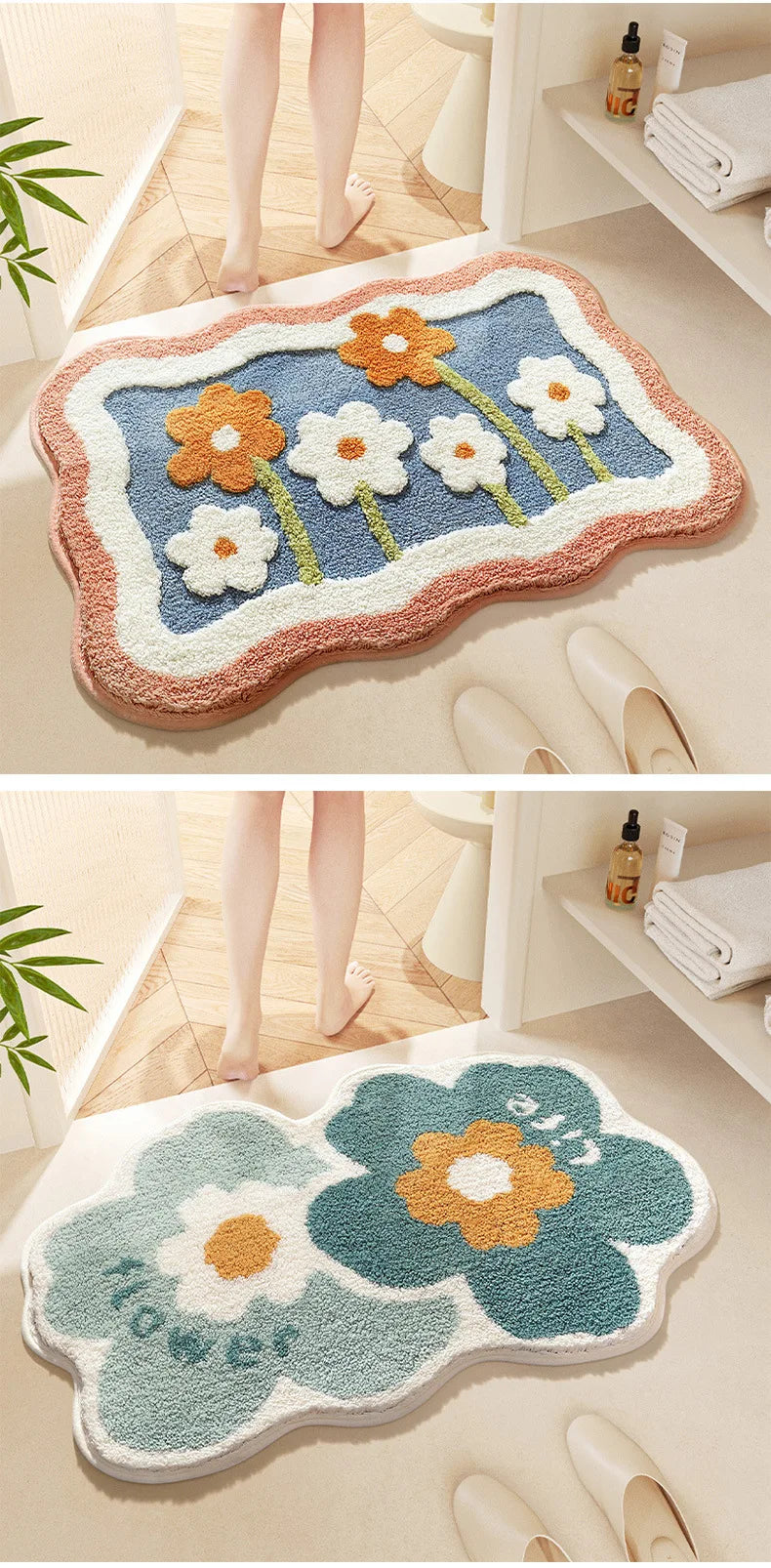 Bathroom Rug Soft Pink Cute Bath Mat Absorbent Microfiber in USA.