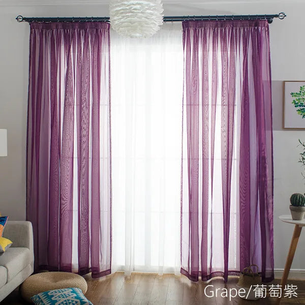 Solid Color Multicolor Bay Window Screening Door Curtains IN USA.