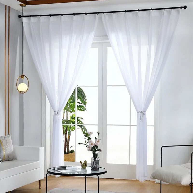 Super Soft Chiffon Pure White Sheer Curtains IN USA.