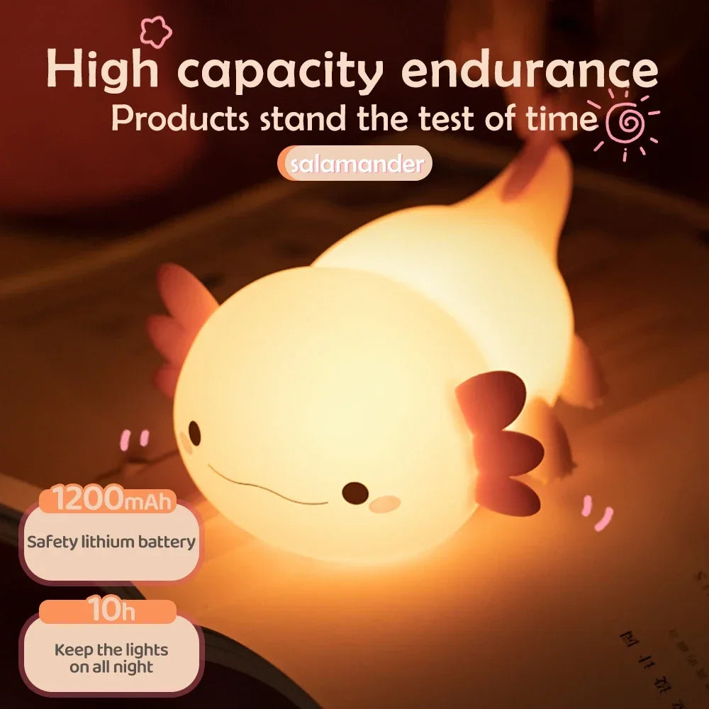 Novelty Silicone Axolotl Night Light Rechargeable in USA