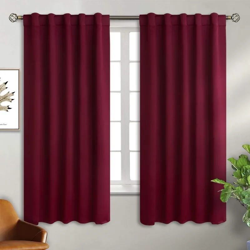 Navy Blue Elegant Blackout Curtains Rod Pocket in USA