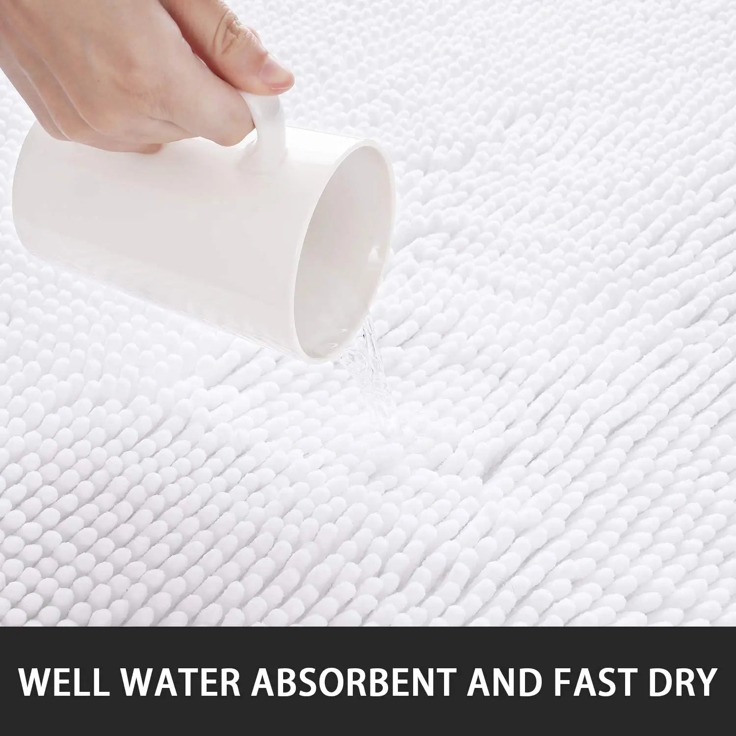 Non-slip super absorbent Bath mat Soft pile Foot mat Bathroom