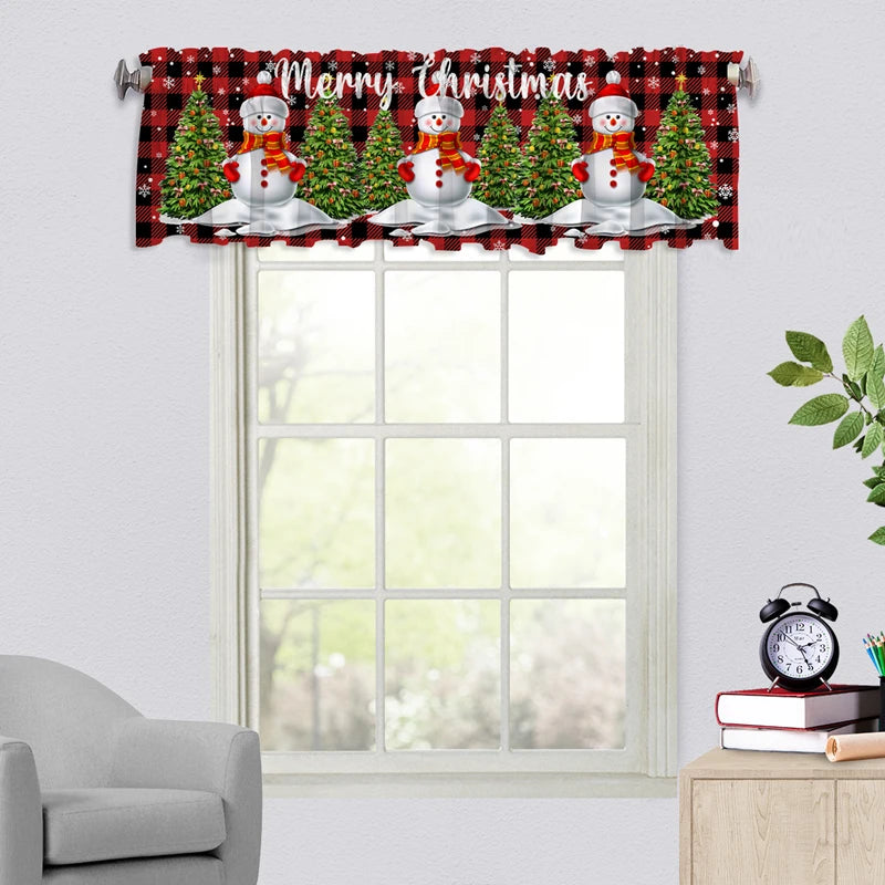 Christmas Window Curtain Christmas Valance Decoration Bedroom in USA