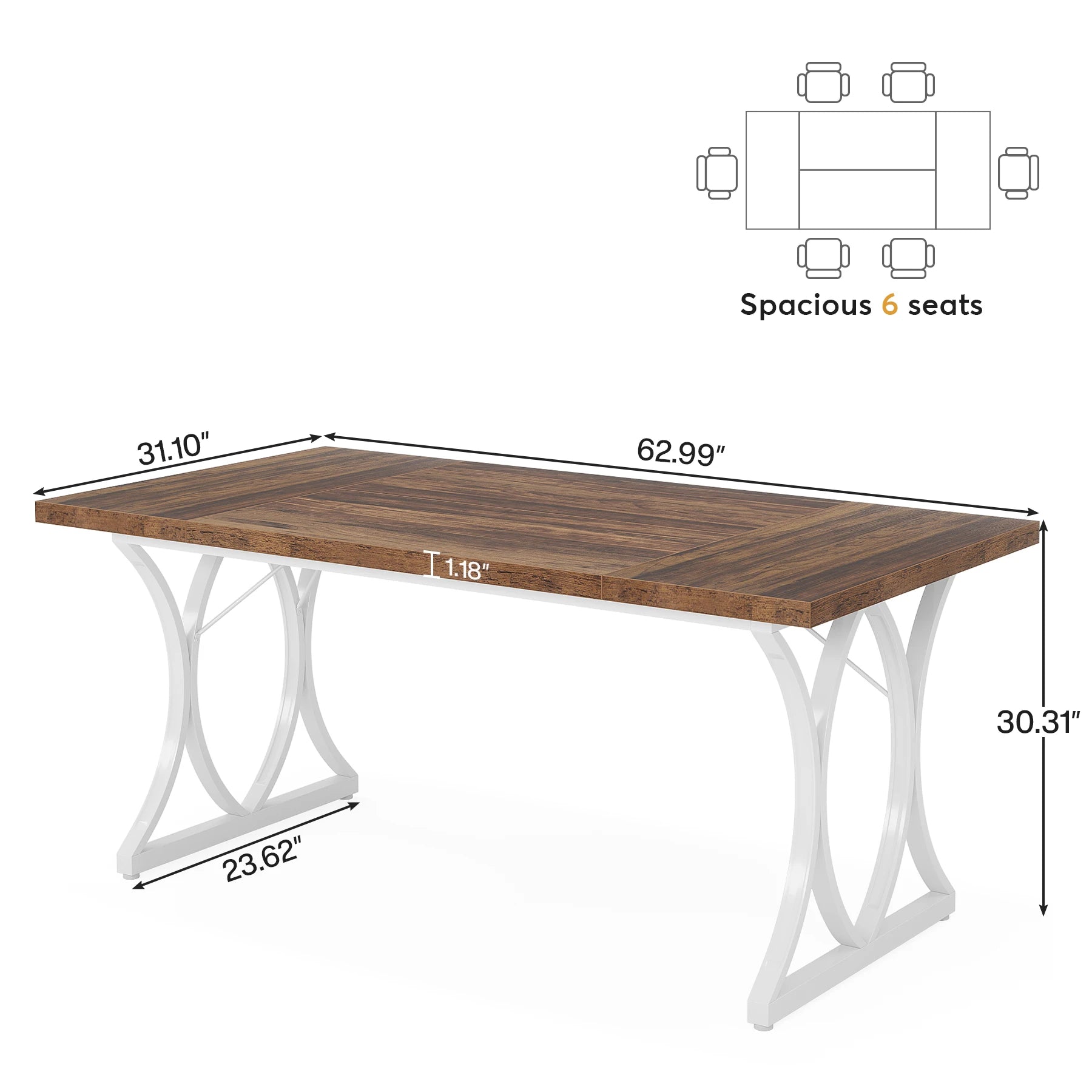 Dining Table, Rectangle Retro Kitchen Table Dinner Table in USA.