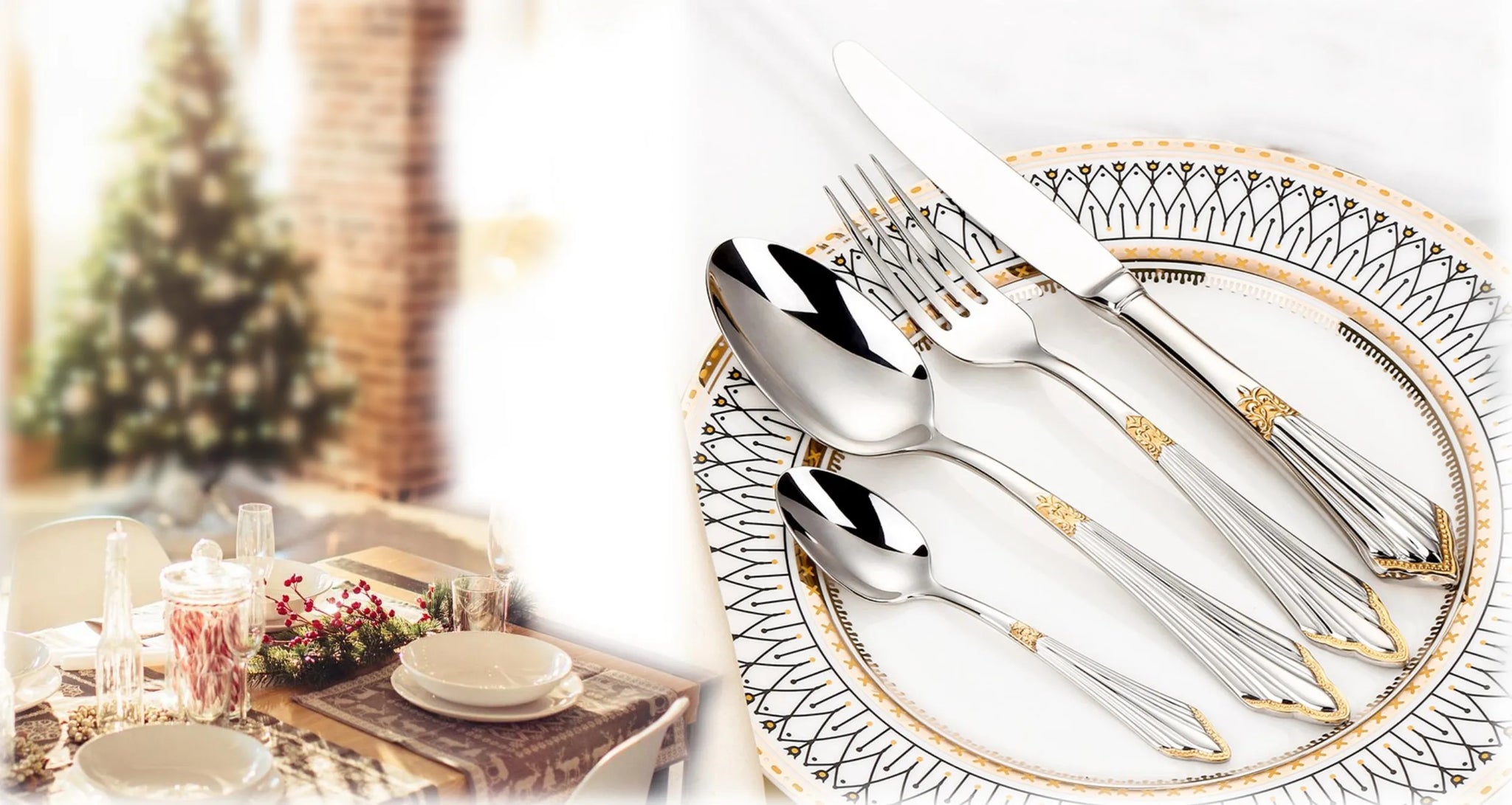 PCS Luxury Gold Plated Flatware Set Dishwasher Safe