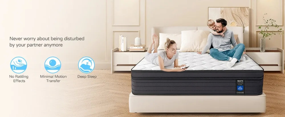 Queen Size Mattresses - Strengthen 12 Inch Hybrid Mattress Box